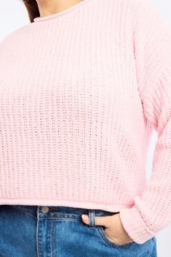 Pink Chenille Knit Jumper Long Sleeve -You And All Fashion Store ckn2205rm 45j soft pink 5