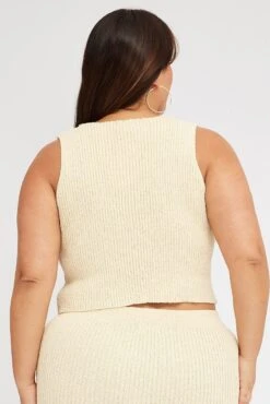 Beige Textured Knit Vest -You And All Fashion Store ckn2259x 40j natural 5