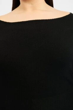 Black Knit Top One Shoulder -You And All Fashion Store ckn3580 128j black 5