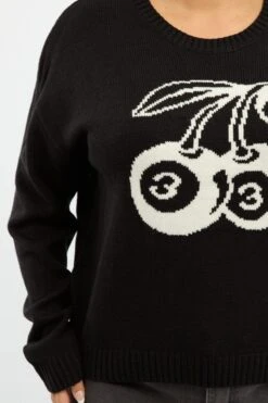 Black Cherry Knit Top Long Sleeve -You And All Fashion Store ckn3763 45j black 6