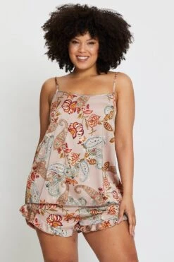 Floral Satin Pyjama 2 Piece Pj Set -You And All Fashion Store cnw0006j 81zb floral prt 3