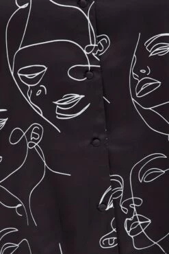 Black Print Button Pyjama Abstract Print Satin Pj Set -You And All Fashion Store cnw0040a 84zb print 6