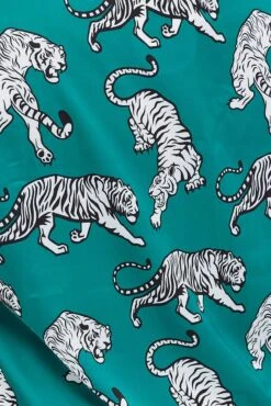 Green Animal Print Satin Pyjama Button Through Tiger Print Pj -You And All Fashion Store cnw0045 84zb animal pri 6