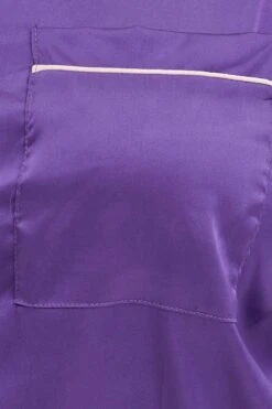 Purple Pyjamas Set Short Sleeve Collared Shorts Satin -You And All Fashion Store cnw01114a 84w purple 6