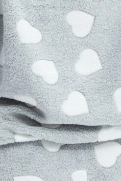 Grey Print Fluffy Pj Heart Print Cosy Pyjama Set -You And All Fashion Store cnw1002d 84zb print 6