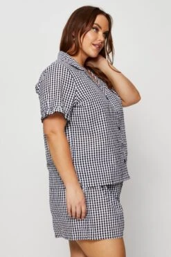 Check Gingham Ruffle Pj Pyjama Set -You And All Fashion Store cnw1023 35zb check 4