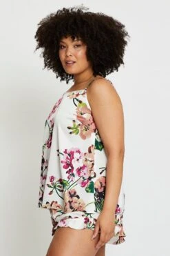 Floral Print Pyjama 2 Piece Pj Set -You And All Fashion Store cnw1032 81zb floral prt 4