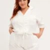 White Pyjamas Set Short Sleeve Collared Shorts Satin