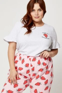 Print Graphic Strawberry Pj Long Leg Pyjama Set -You And All Fashion Store cnw14403 80b print 5