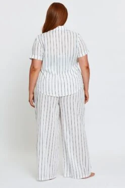 Stripe Pyjama 2 Piece Pj Set 10 Stripe Pyjama 2 Piece Pj Set -You And All Fashion Store cnw17387a 33zb white 5