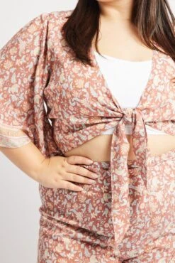 Multi Boho Tie Front Border Print Bolero Top 11 Multi Boho Tie Front Border Print Bolero Top -You And All Fashion Store coj1035hx 34a boho 6