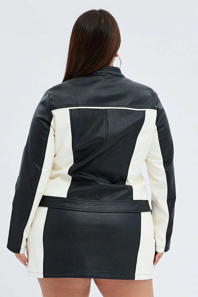 Multi Racer Jacket Long Sleeve Faux Leather 6 Multi Racer Jacket Long Sleeve Faux Leather - Image 6