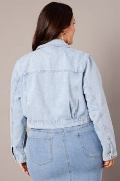 Denim Cropped Jacket -You And All Fashion Store coj1670 84a light wash 5