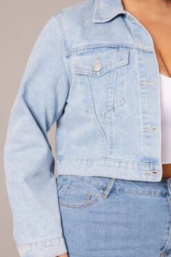 Denim Cropped Jacket -You And All Fashion Store coj1670 84a light wash 6