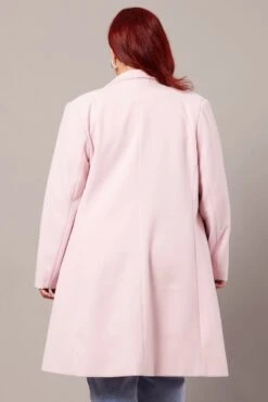 Pink One Button Coat -You And All Fashion Store coj1832a 34ab blush 5