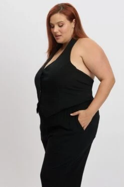 Black Halter Neck Vest -You And All Fashion Store coj1963 35ab black 4