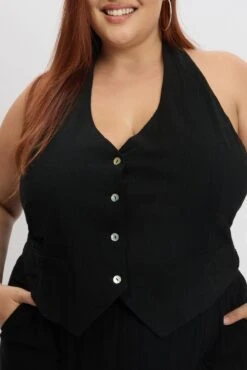 Black Halter Neck Vest -You And All Fashion Store coj1963 35ab black 6