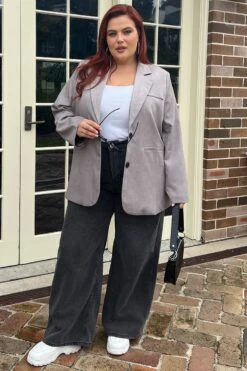 Grey Tailored Two Button Blazer