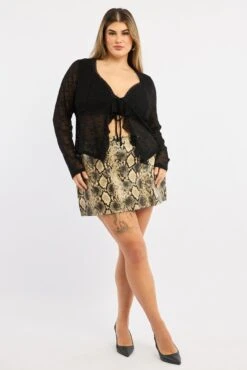 Black Lace Tie Top Bolero -You And All Fashion Store coj3125 84ab black 3