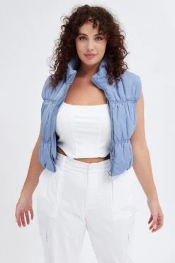 Grey Puffer Vest Sleeveless -You And All Fashion Store coj31703 33ab charcoal 3