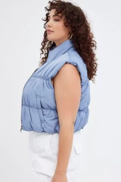 Grey Puffer Vest Sleeveless -You And All Fashion Store coj31703 33ab charcoal 4