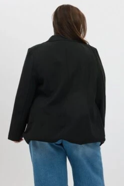 Black Oversized Lined Two Button Blazer -You And All Fashion Store coj31914 35a black 5
