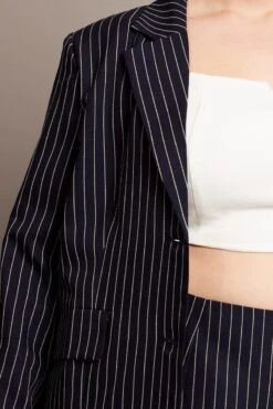 Blue Stripe Pinstripe Blazer -You And All Fashion Store coj31914px 10ab stripe 6