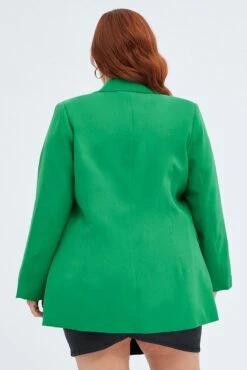 Green Long Sleeve Blazer Two Button Lined -You And All Fashion Store coj31914x 36ab green 5