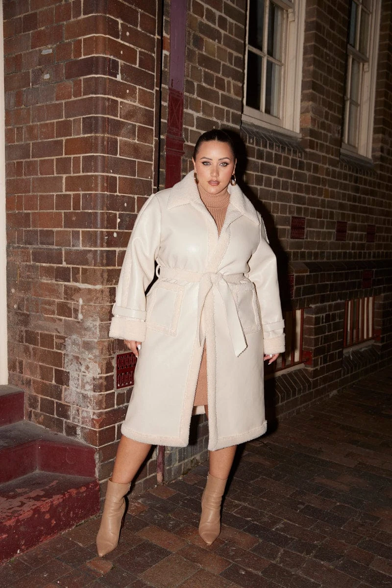 Camel Long Coat Shearling Lined Pu 1 Camel Long Coat Shearling Lined Pu