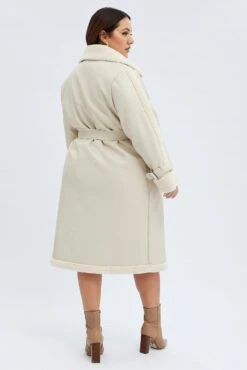 Camel Long Coat Shearling Lined Pu 10 Camel Long Coat Shearling Lined Pu -You And All Fashion Store coj31929 66a beige 5