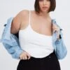 Denim Jacket Puff Sleeve Cropped Fitted