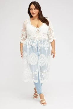 White Lace Mesh Kimono 8 White Lace Mesh Kimono -You And All Fashion Store coj32211b 47a white 3