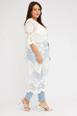 White Lace Mesh Kimono 9 White Lace Mesh Kimono -You And All Fashion Store coj32211b 47a white 4
