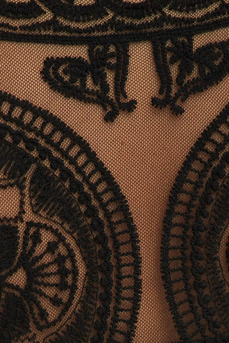 Black Lace Mesh Kimono 6 Black Lace Mesh Kimono - Image 6