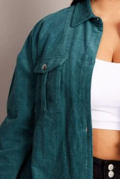 Blue Cord Longline Shacket -You And All Fashion Store coj32384 59ab teal 6