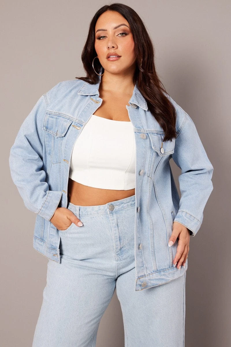 Denim Oversized Distressed Denim Jacket 2 Denim Oversized Distressed Denim Jacket - Image 2