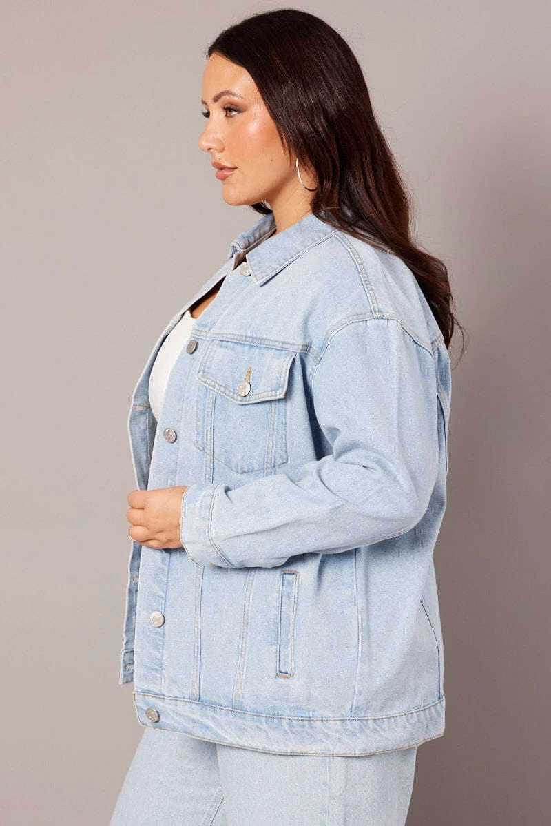 Denim Oversized Distressed Denim Jacket 4 Denim Oversized Distressed Denim Jacket - Image 4