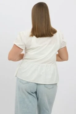 White Bow Tie Puff Sleeve Jacket -You And All Fashion Store coj32566 10ab white 5