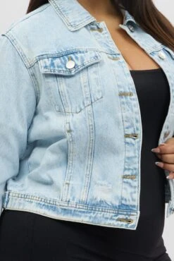 Denim Light Acid Wash Denim Jacket -You And All Fashion Store coj32594 84a light wash 6