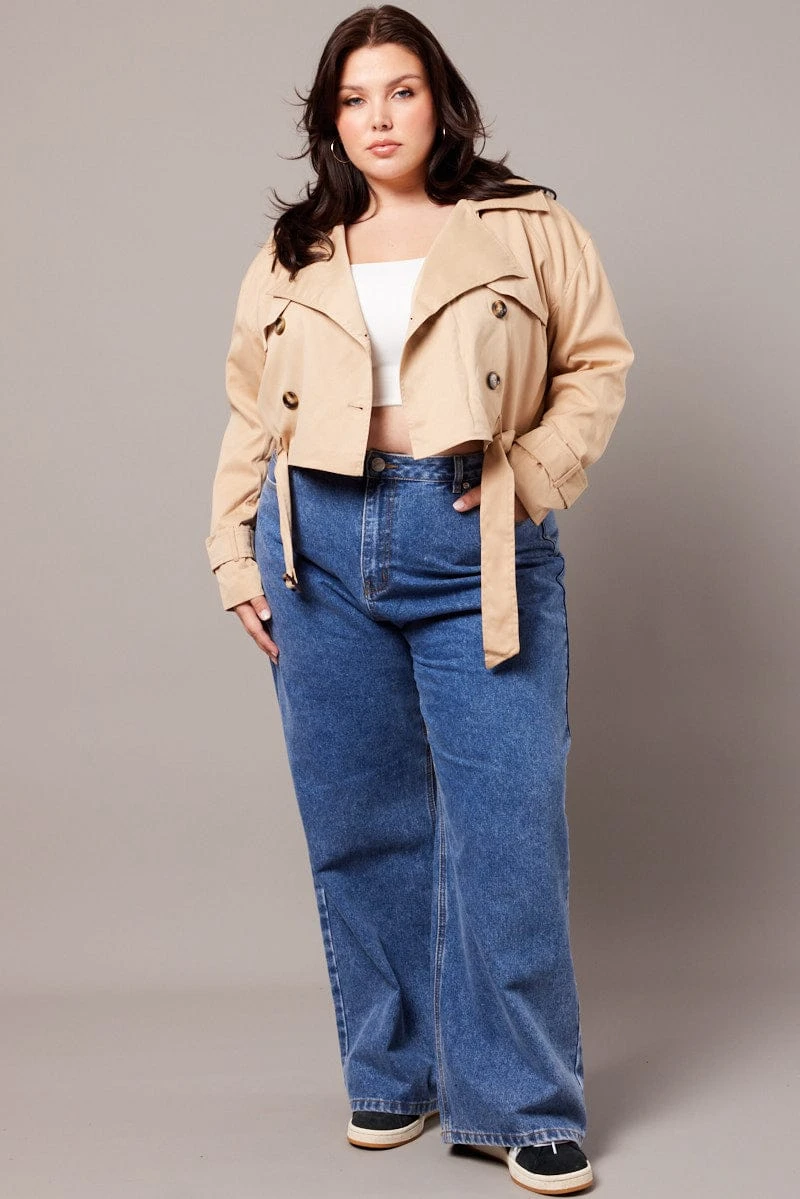 Beige Crop Trench Coat 3 Beige Crop Trench Coat - Image 3