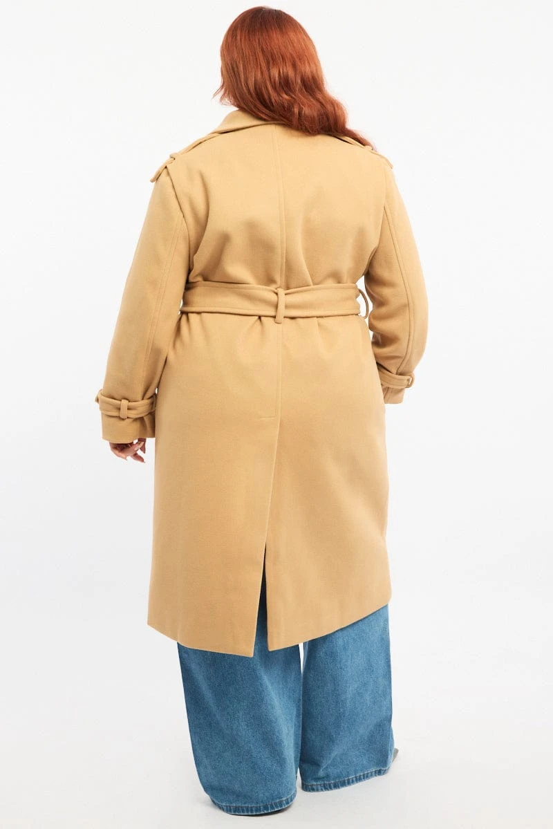 Beige Longline Belted Lined Coat 5 Beige Longline Belted Lined Coat - Image 5