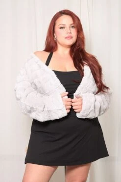 Grey Faux Fur Jacket