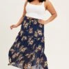 Floral Print Tiered Maxi Full Skirt