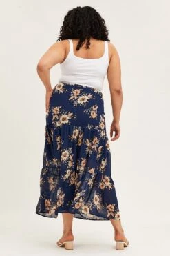 Floral Print Tiered Maxi Full Skirt -You And All Fashion Store csl0104b 34r floral prt 5