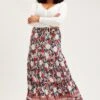 Boho Print Tiered Maxi Skirt