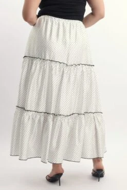 White Polka Dot Tier Contrast Tie Maxi Skirt 8 White Polka Dot Tier Contrast Tie Maxi Skirt -You And All Fashion Store csl0456c 112a polka dot 4