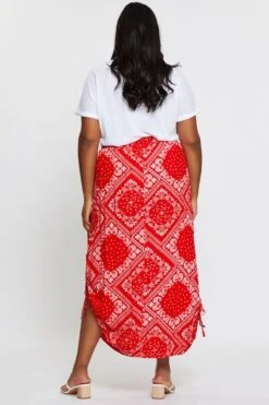 Boho Print Maxi Rushed Skirt Waist Tie -You And All Fashion Store csl10571e 81b boho prt 5