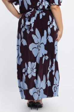 Purple Abstract Plisse Pleated Floral Print Maxi Skirt 8 Purple Abstract Plisse Pleated Floral Print Maxi Skirt -You And All Fashion Store csl1064hx 47a abstract 4