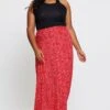 Floral Print Maxi Wrap Skirt Tie
