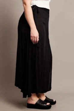 Black Crinkle Wrap Maxi Skirt -You And All Fashion Store csl1180ca 47a black 4